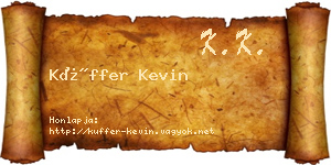 Küffer Kevin névjegykártya